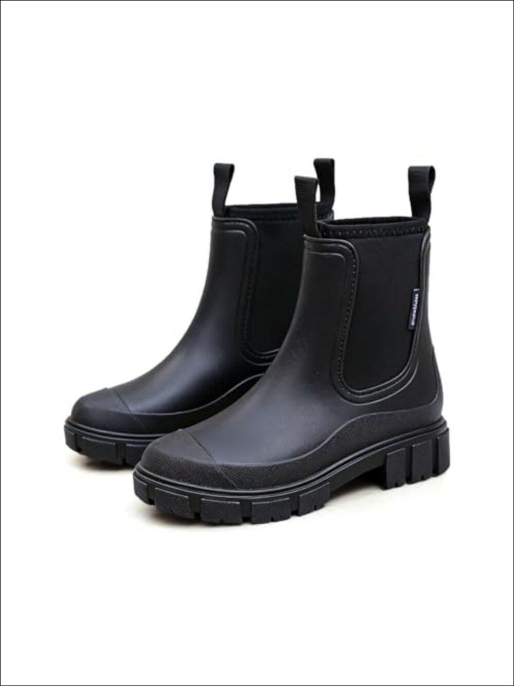 Waterproof Chelsea Rubber Rain Boots Ankle Pull-On Womens